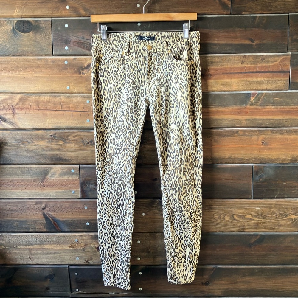 NWOT 7 For All Mankind Leopard Print Skinny Jeans